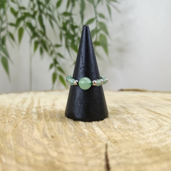 Bague Ondine Aventurine Verte et Hématite