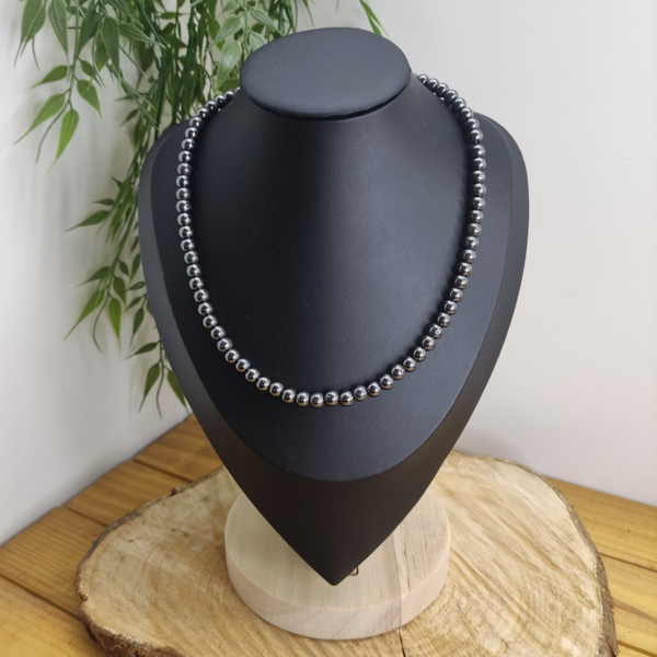 Collier perles Hématite