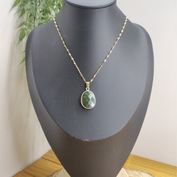 Pendentif serti ovale Turquoise d'Afrique