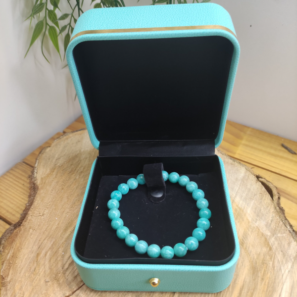 Coffret bracelet Amazonite 8mm