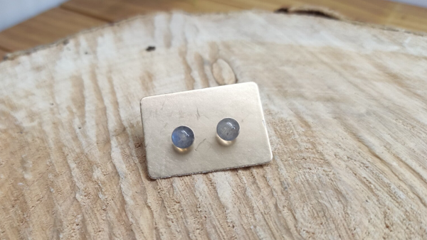 Boucle d'oreille labradorite boule 6mm