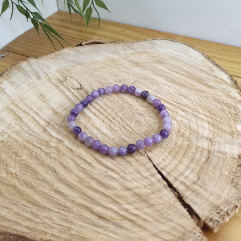 Bracelet lépidolite 6mm
