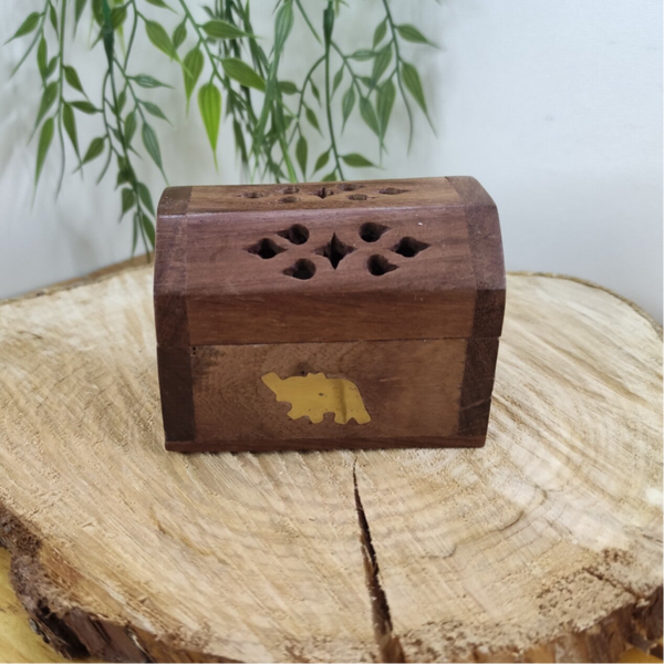 Porte encens pour cône boite en bois