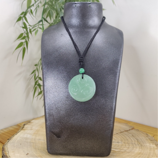 pendentif  aventurine verte triskel