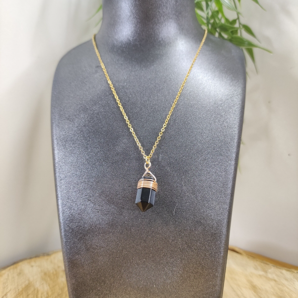 Collier BOHO Obsidienne Noire