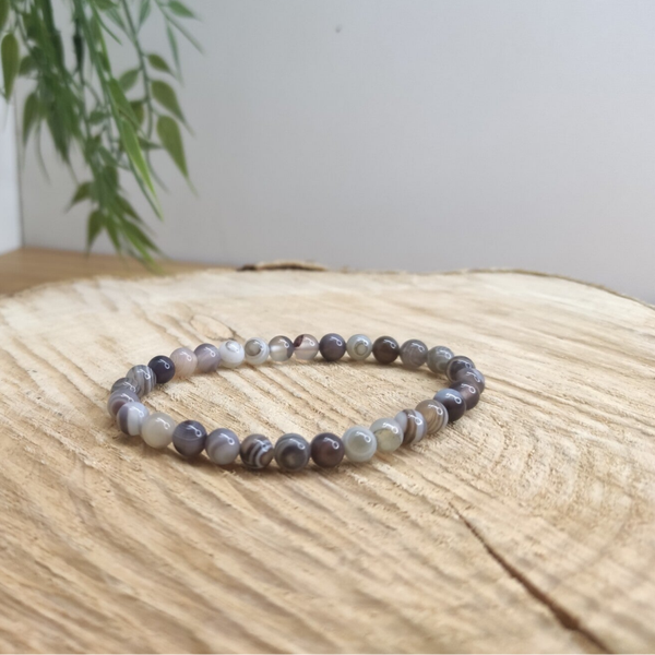 Bracelet agate de Botswana 6mm