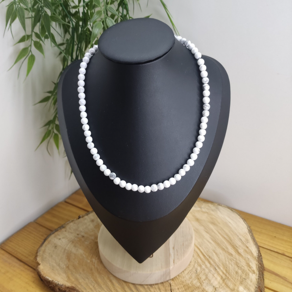 Collier perles Howlite