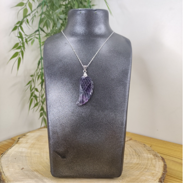 Pendentif aile fluorite violette
