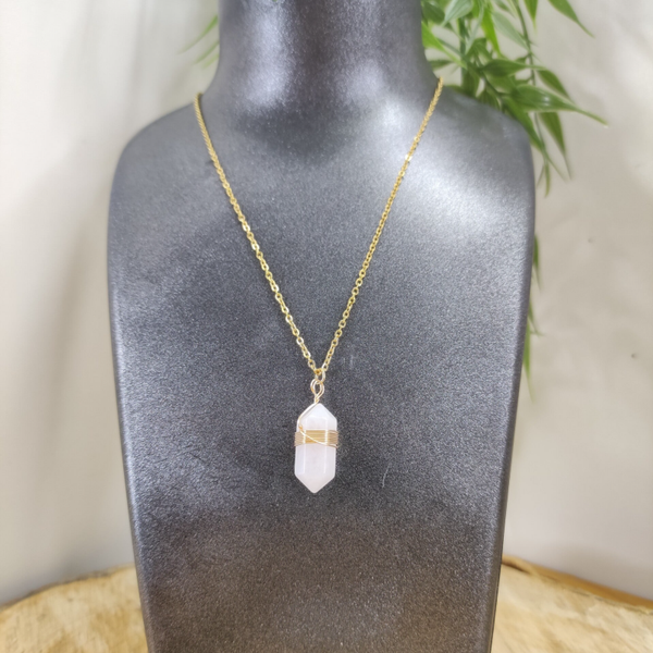 Collier BOHO Quartz Rose