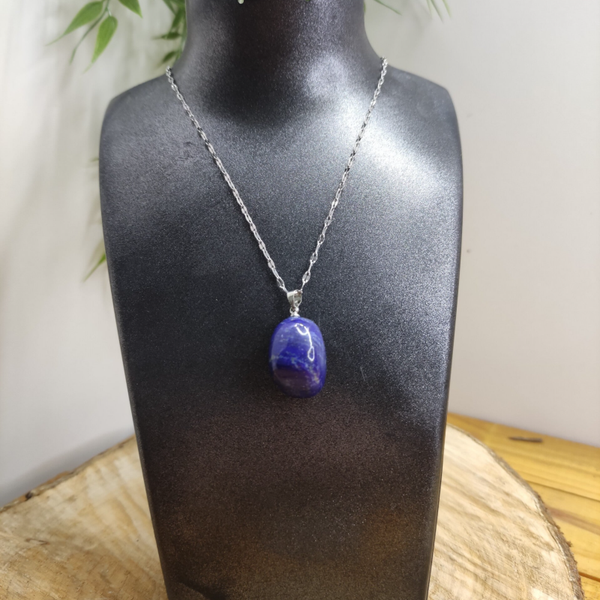 Pendentif pierre roulée Lapis Lazuli