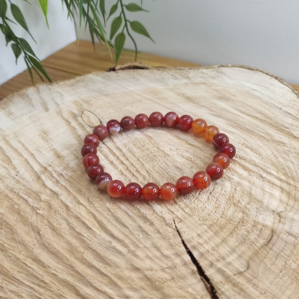 Bracelet cornaline chauffée 8mm