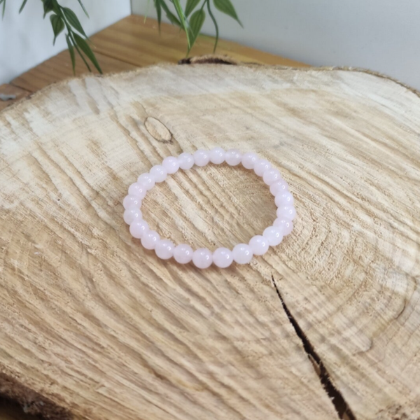 Bracelet quartz rose 6mm