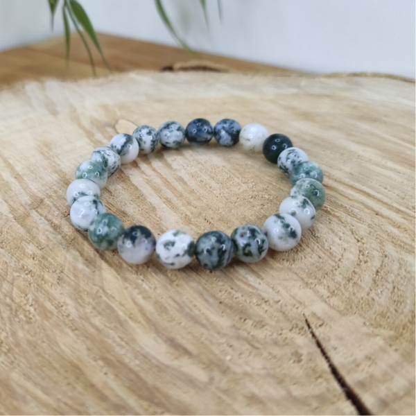 Bracelet agate arbre 8mm