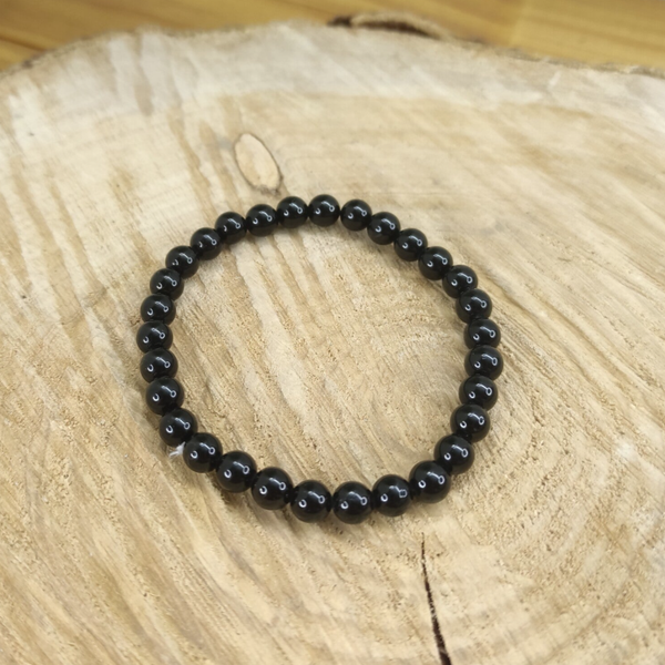 Bracelet tourmaline noire 6 mm
