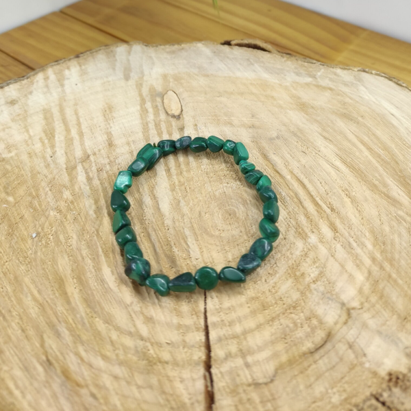 Bracelet pierres roulées malachite