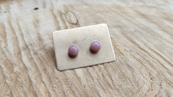 Boucle d'oreille rhodonite boule 6mm