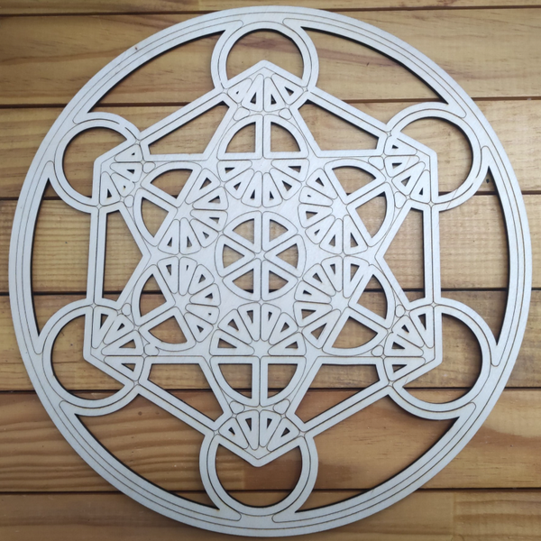 Disque bois sculpté Métatron 29cm