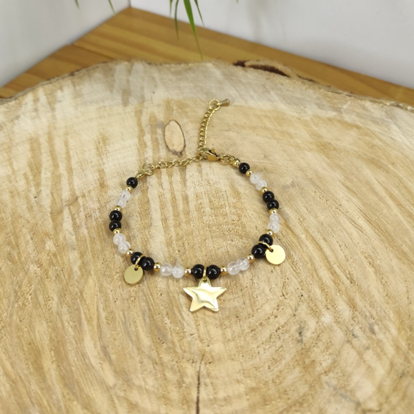 Bracelet MIRA Onyx, Cristal de Roche