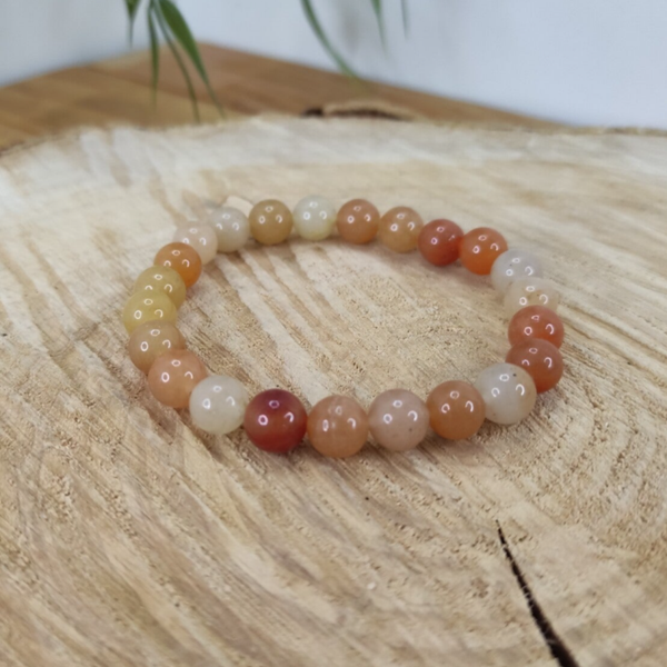 Bracelet aventurine orange 8mm