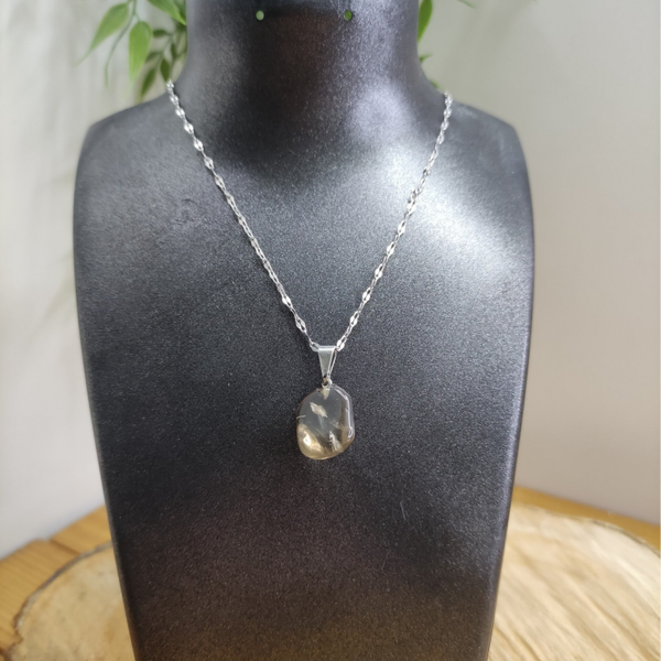 Pendentif Cristal de Roche Fumé