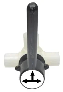 T-E MS Vanne 3 voies 40mm Plastique ref D240255