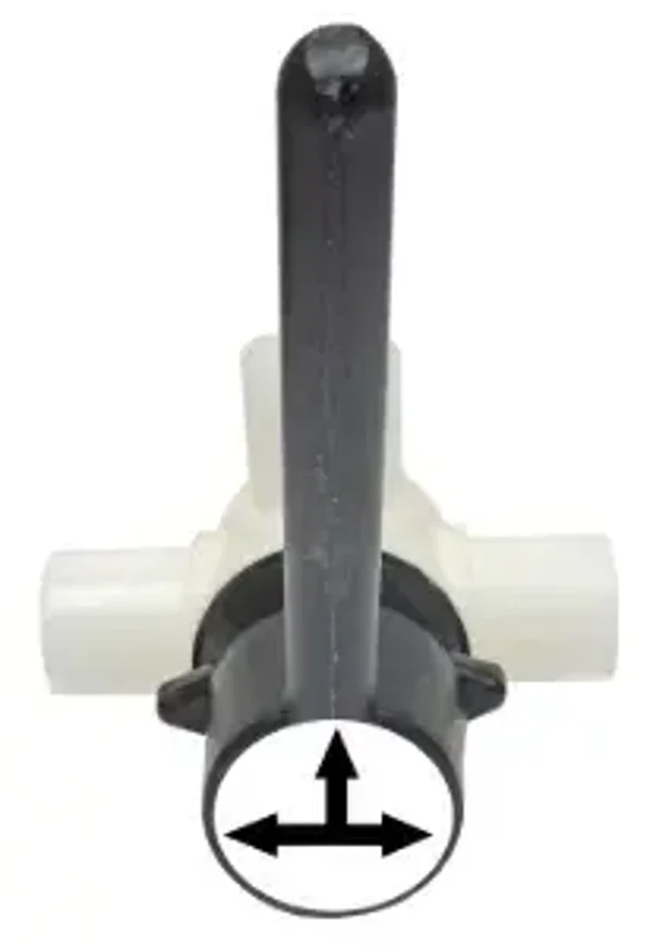 T-E MS Vanne 3 voies 51mm Plastique ref D240317