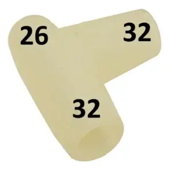 T-E MS Té réduit en Silicone 32mm x 32mm x 26mm ref D700406