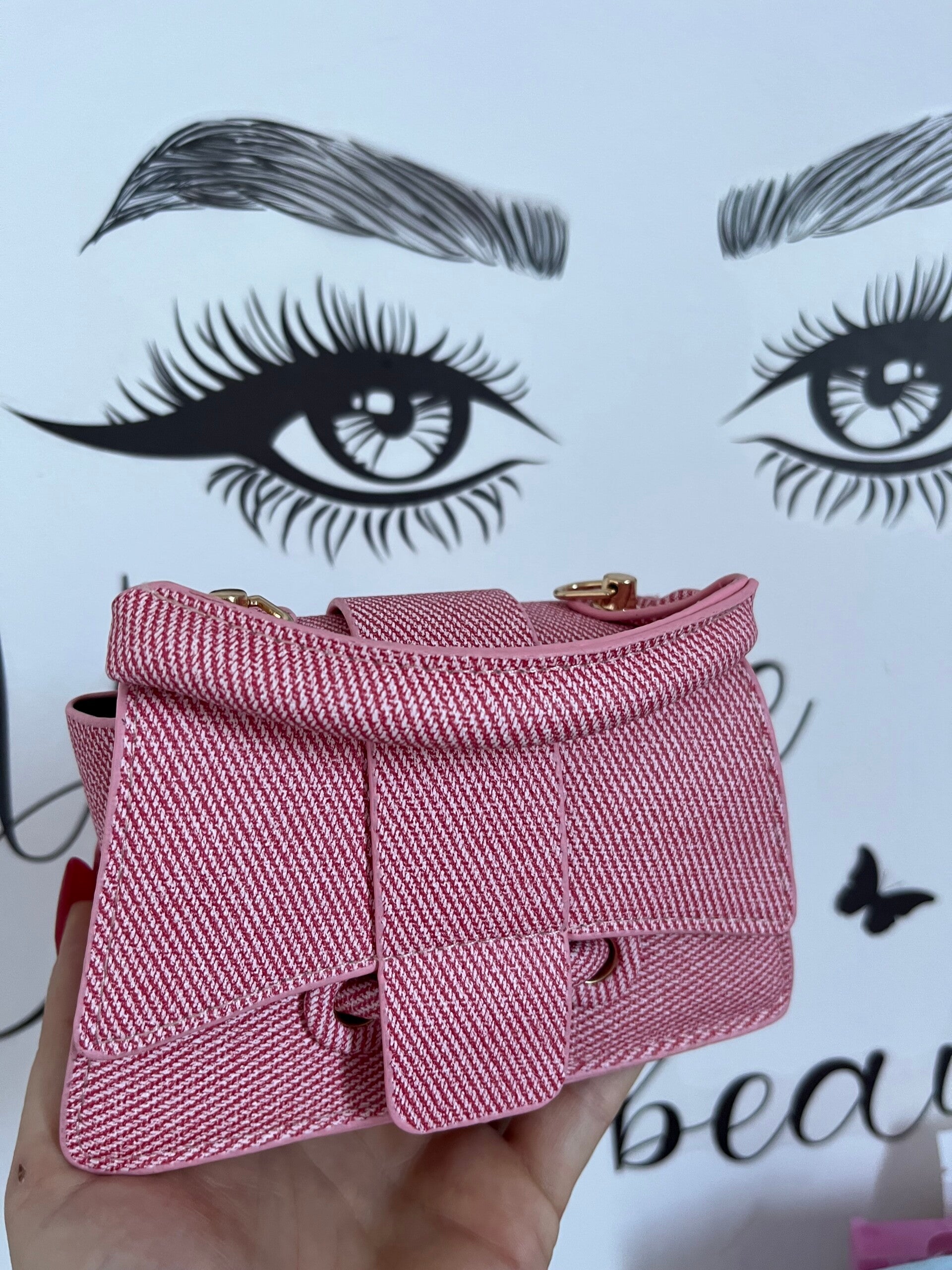 Mini borsa effetto jeans