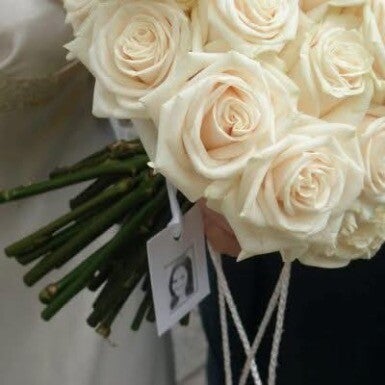 Wedding bouquet of white roses