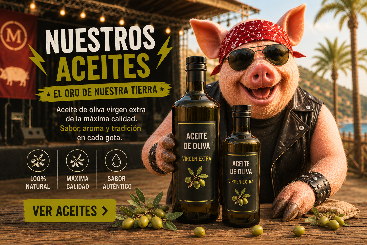 Cerdo y aceite 