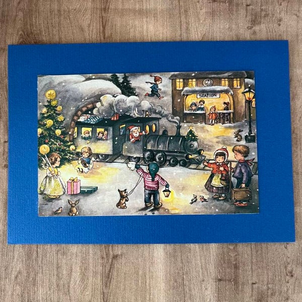 Weihnachtskarte: Dampflok