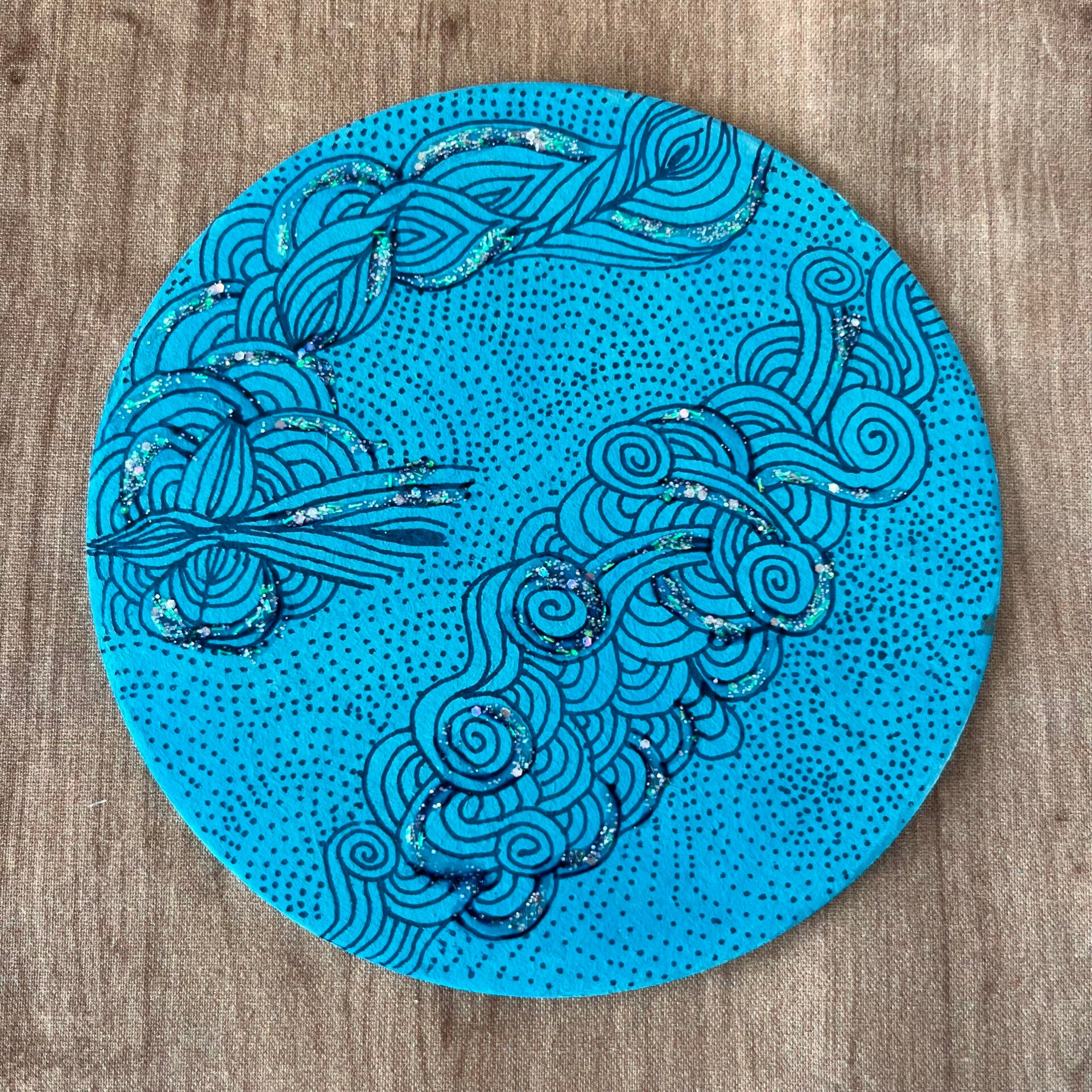 Muster mit Glitzer, Türkis