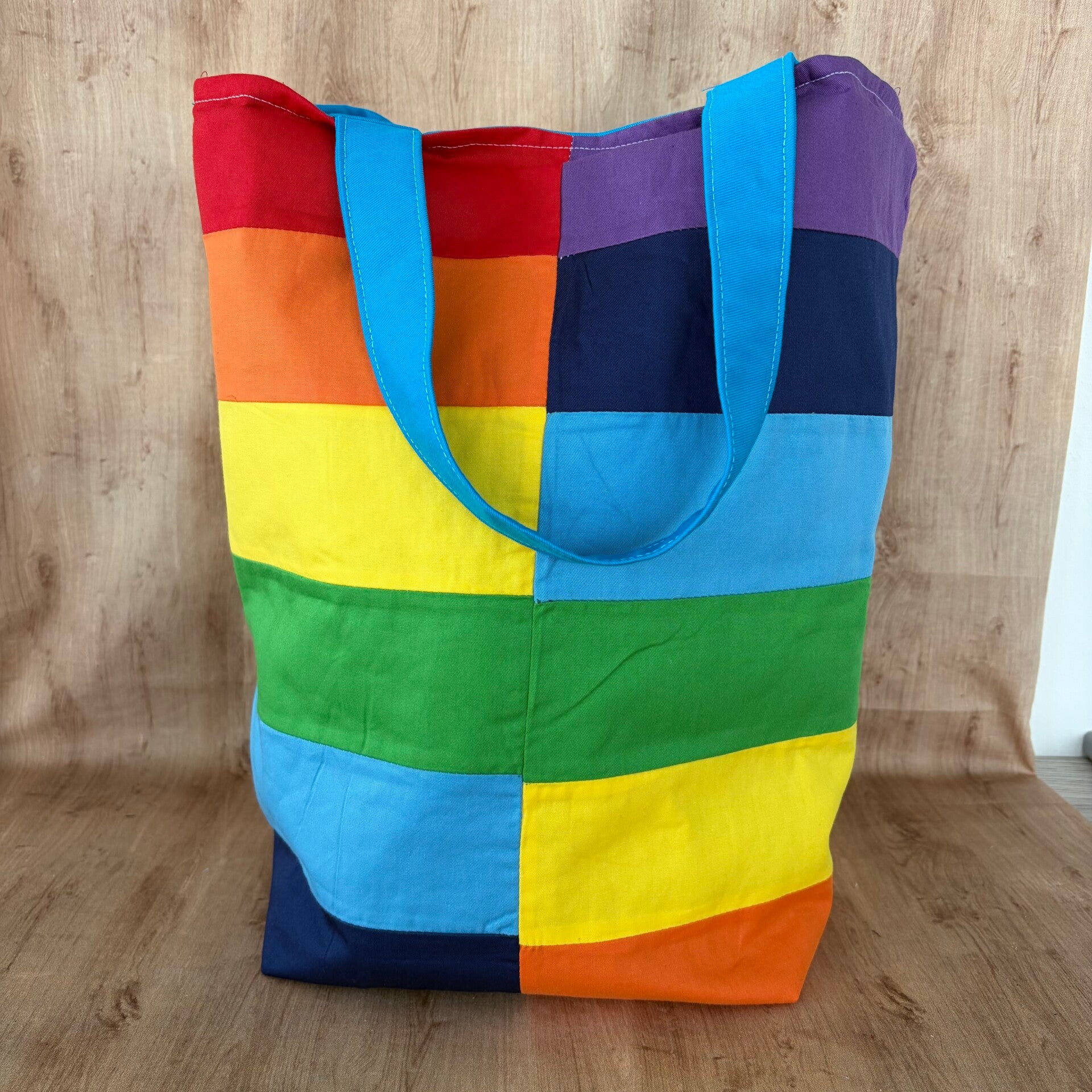 Regenbogentasche, genäht