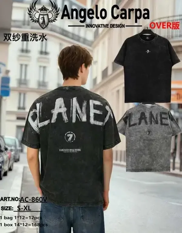 Tshirts uni oversize homme avec imprimé au dos au style délavé