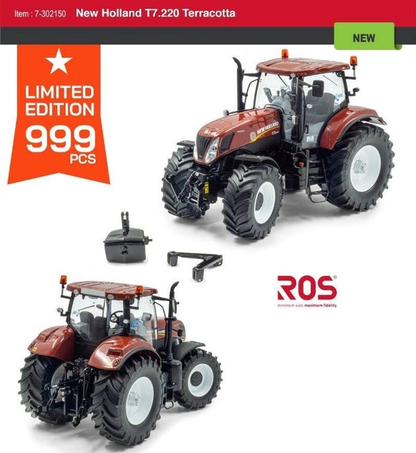 New Holland T 7.220 Terracotta 1:32