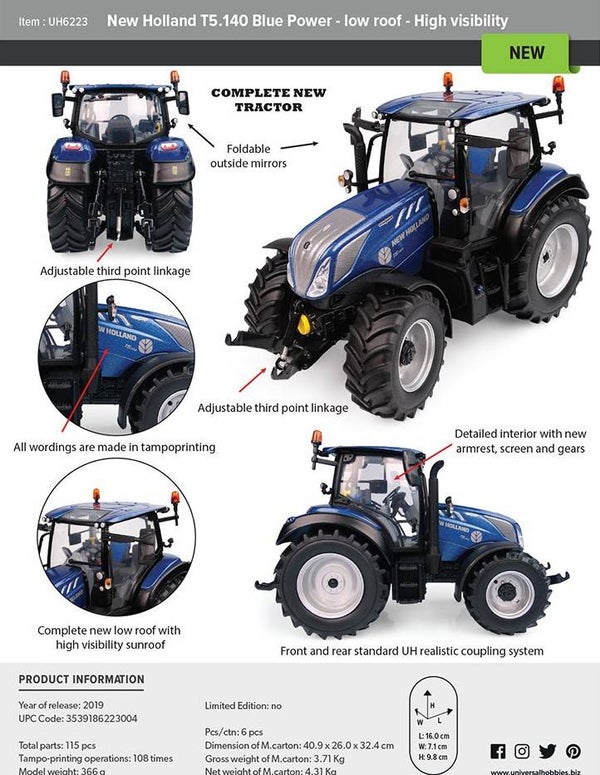 New Holland T 5. 140 Bp low roof