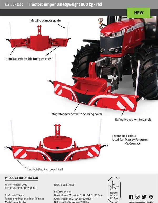 Tractor bumper Rood