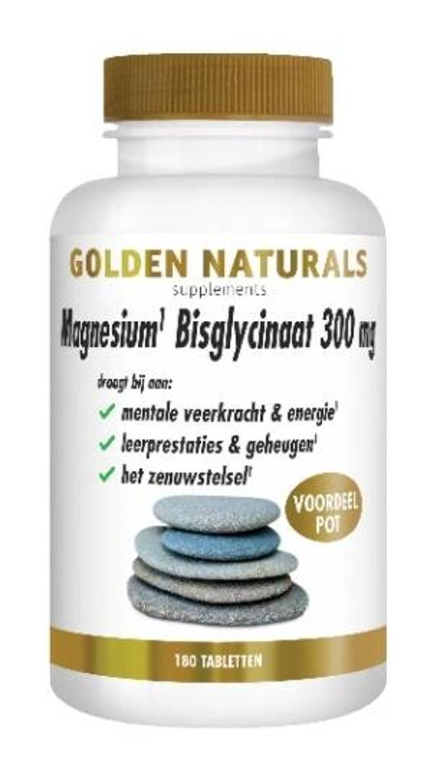 Golden Naturals Magnesium Bisglycinaat 300 mg.