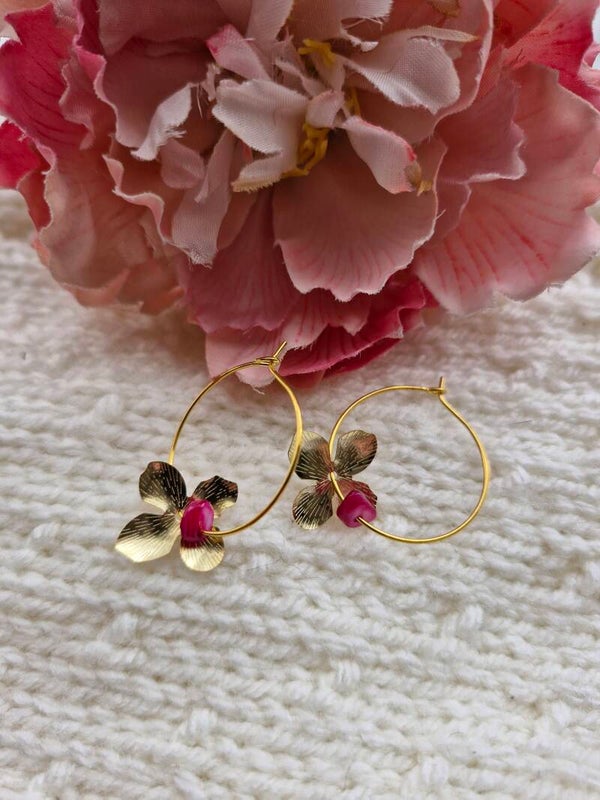 Boucles d'oreilles Rose