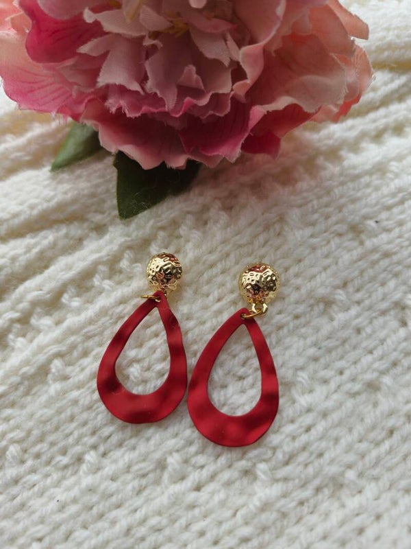Boucles d'oreilles Red Métal
