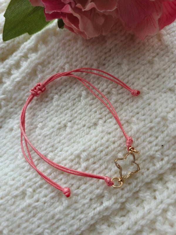 Bracelet cordon rose