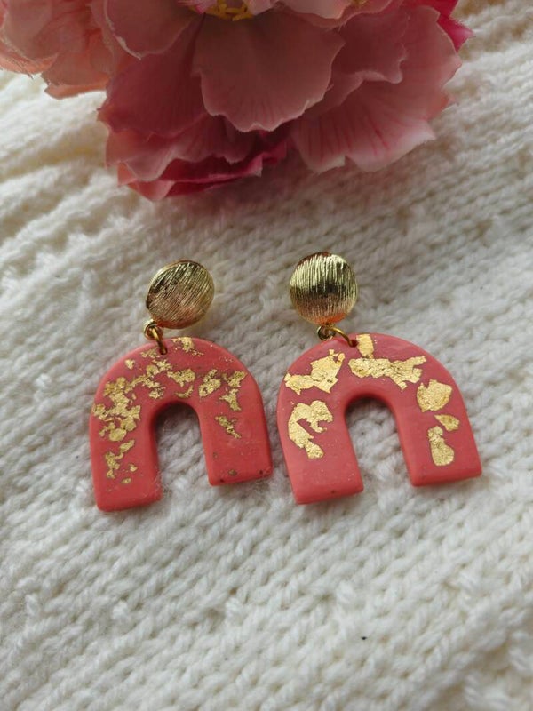 Boucles d'oreilles Corail & Or