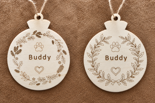 2 gepersonaliseerde houten kersthangers