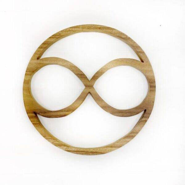 Houten woodcarving, Infinity-symbol voor wanddecoratie