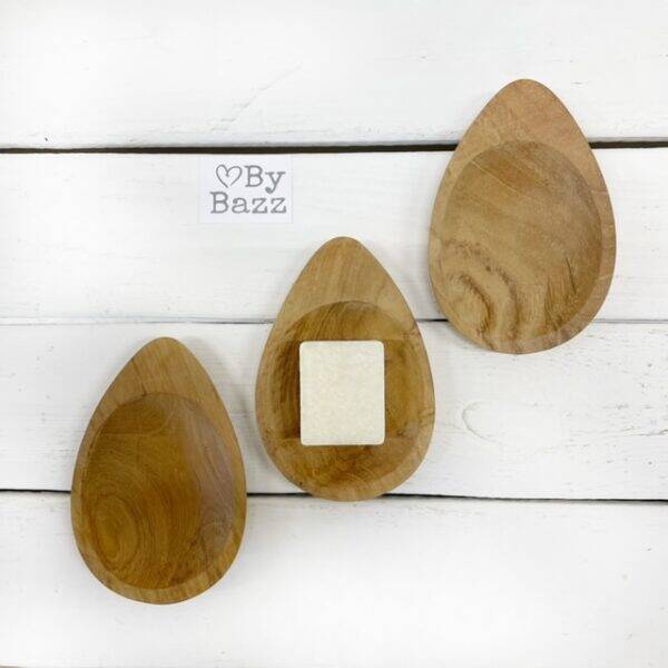 Schaaltje hout druppelvormig