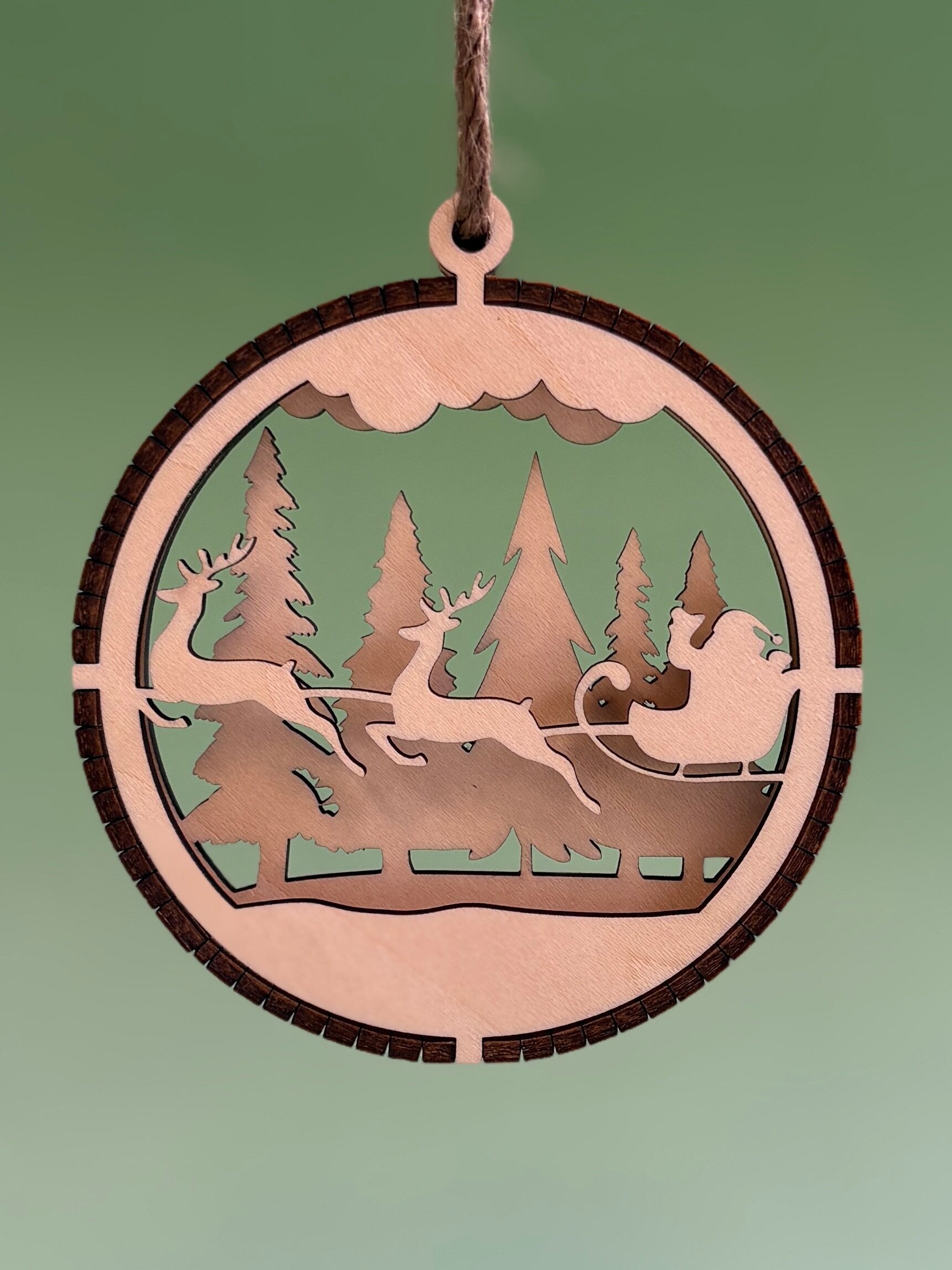 3D Kerstbal - Kerstman met slee