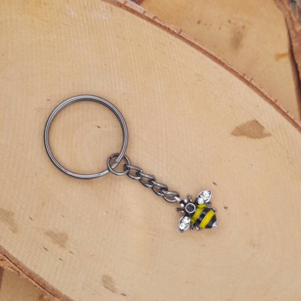 sleutelhanger bijtje zilver