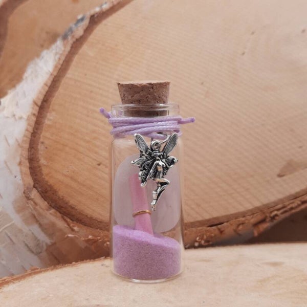 wensflesje armband elfje lila