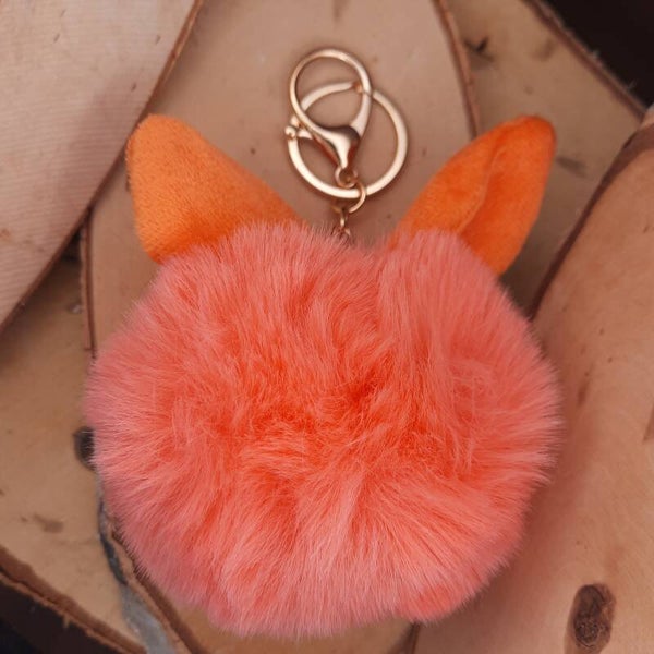 sleutelhanger Pompon bunny roze