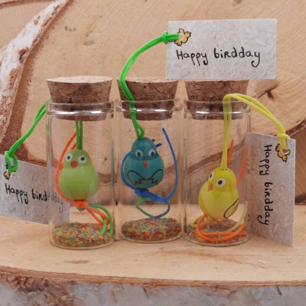 Wensflesje 'happy birdday'